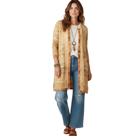 Soft Surroundings Sweaters - Soft Surroundings Label Noir Oushak Cotton Wool Cardigan Large Sweater
